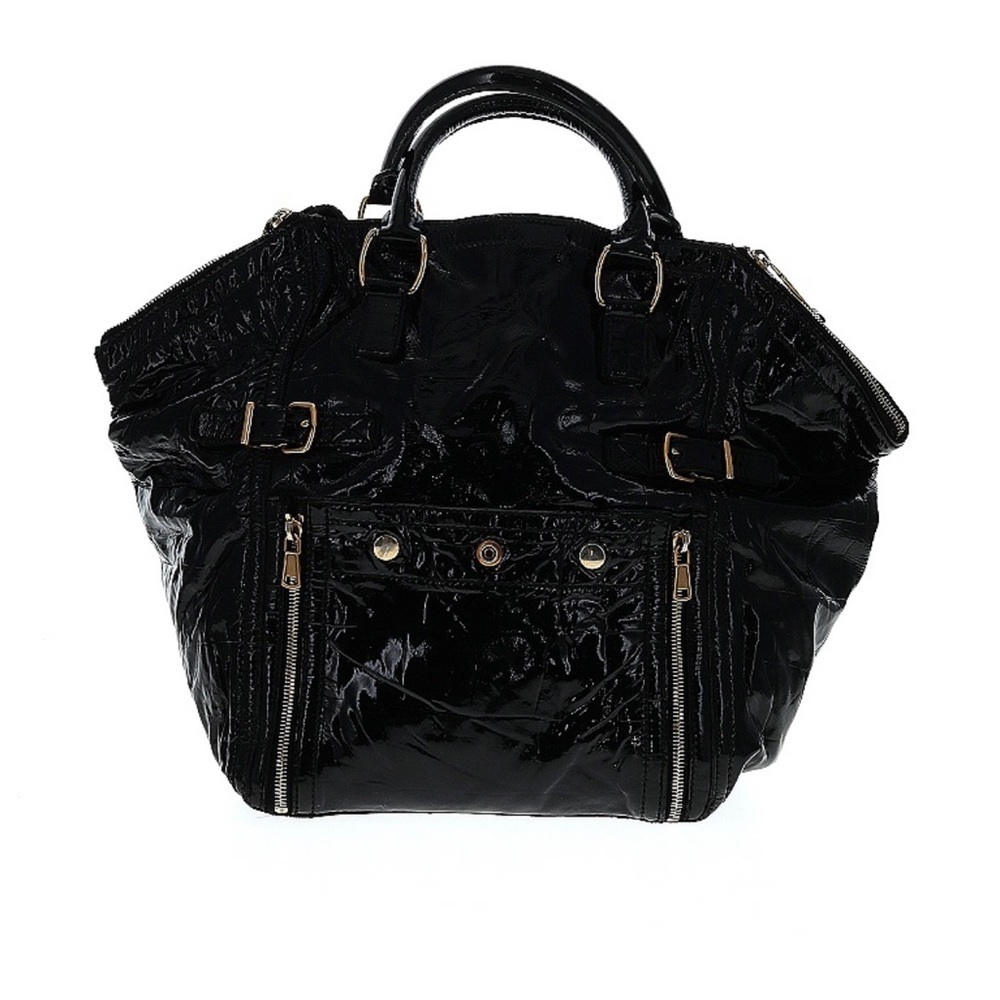 YSL Black Patent Leather Downtown Tote Bag Handbag - Yves Saint Laurent
